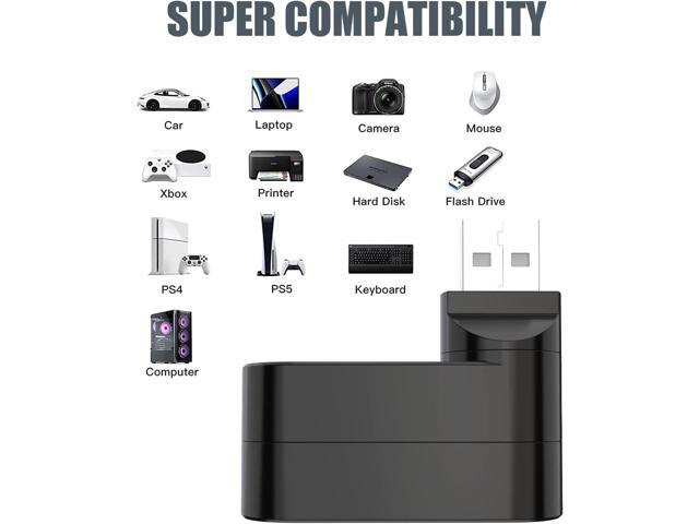 USB Port Splitter, PANPEO 3 Port USB 2.0 Expander Splitter [90°/180° Degree Rotatable] for Laptop, Xbox, Wii, PS3, PC, MAC, Mac Book, Tablet, Tab,...