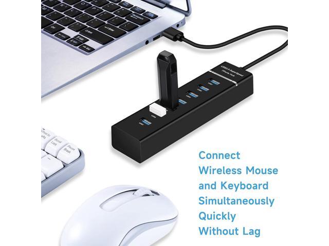USB Hub3.0, YaimhSound 7-Port USB Extender, USB 3.0, 2.0 Splitter Adapter for Laptop,PC, Keyboard, Mouse, Dell, HP, Lenovo, Mac, Acer, Surface Pro...