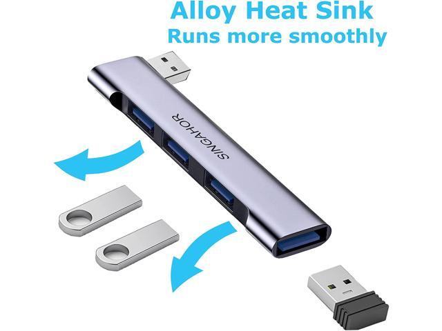 USB 3.0 Hub, 4 Port USB Splitter, USB Hub for Laptop with 3 USB 2.0 Ports and 1 USB 3.0 Port for Flash Drives, HDD, Printer, Console, Camera,...