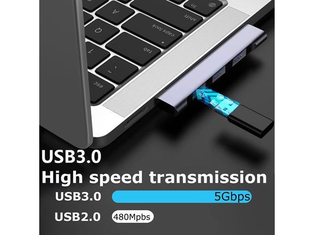 USB 3.0 Hub, 4 Port USB Splitter, USB Hub for Laptop with 3 USB 2.0 Ports and 1 USB 3.0 Port for Flash Drives, HDD, Printer, Console, Camera,...