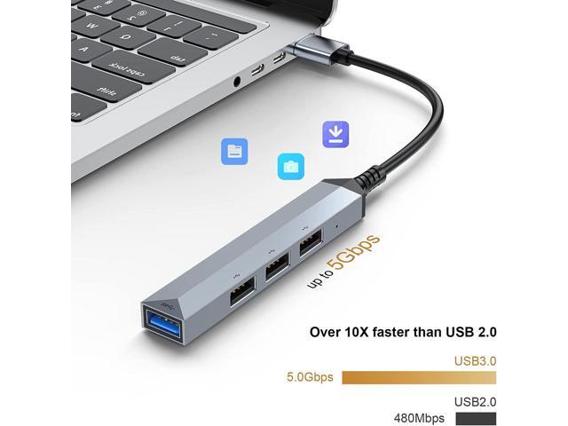 USB HUB Extensions,4-Port USB 3.0 HUB Expander,Ultra-Slim Data USB HUB,USB Hub Expansion Adapter Station Applicable for Laptop, iMac Pro, MacBook...