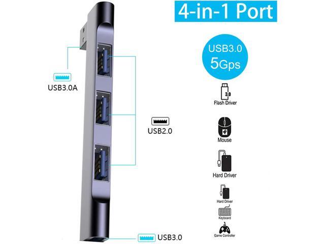 USB Hub 3.0, 4 Port USB Splitter, USB Hub for pc with 3 USB 2.0 Ports and 1 USB 3.0 Port for Flash Drives, HDD, Printer, Console, Camera, Keyboard,...