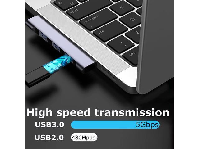 USB Hub 3.0, 4 Port USB Splitter, USB Hub for pc with 3 USB 2.0 Ports and 1 USB 3.0 Port for Flash Drives, HDD, Printer, Console, Camera, Keyboard,...