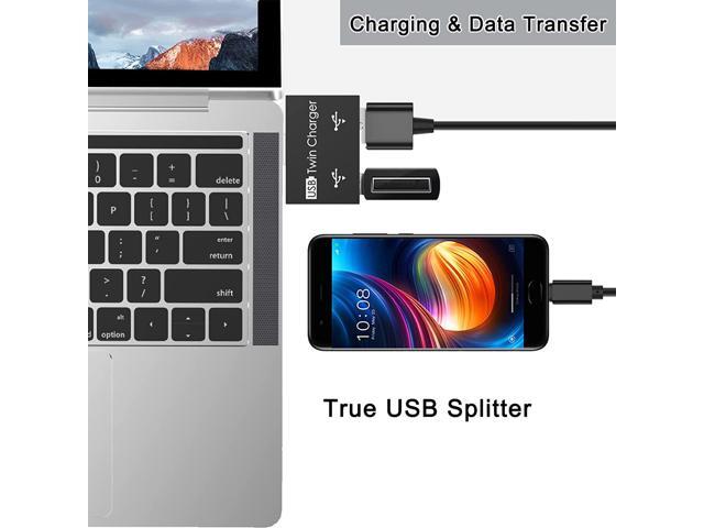 2 Port USB Extender Male to Dual Female USB Splitter USB 2.0 Adapter Hub Ultra Slim Twin USB Divider for Computer, Laptop, Mouse, Keyboard, All USB...