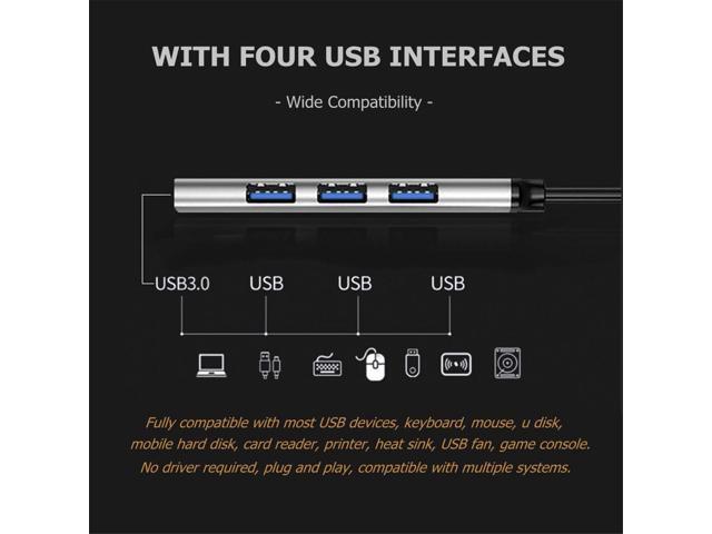 TXY 4 Port Multi Splitter Adapte USB HUB 3.0 PC Computer Accessories USB HUB for Laptop Computer (White)