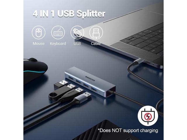USB C Hub, 4 10 GBS 3.2 Port USB C Adapter Ultra Slim USB 3.2 Hub Data Hub Extra Light Super Speed USB HUB Adapter for MacBook Pro/Air, iPad...