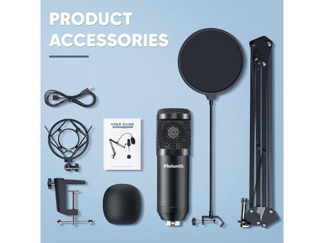 USB Microphone, Professional 192kHz/24Bit Plug & Play PC Computer Condenser Cardioid Mic Kit with Sound Advanced Chipset, for Streaming, Podcast,...
