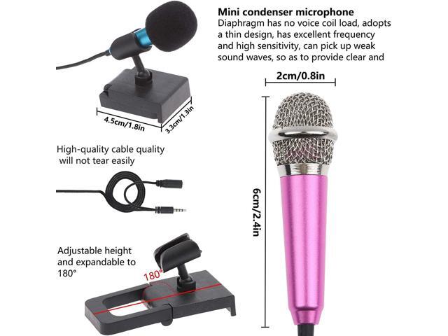4Pcs Mini Microphone with Omnidirectional Stereo Mic for Voice Recording, Portable Microphone Chatting and Singing Compatible with Smartphone