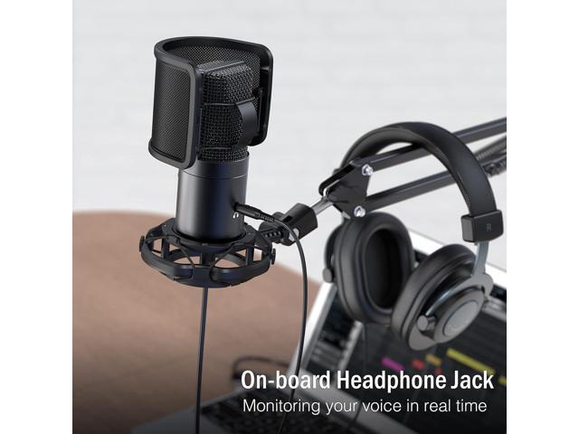 FIFINE USB Gaming Streaming Microphone Kit for PC Computer, Condenser Mic Set with Arm Stand Mute Button & Gain, Mic Studio Bundle for Podcast...