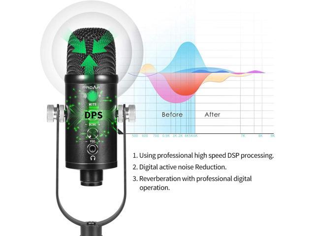 PROAR Microphone for Podcast, USB Microphone Kit for Phone, PC/Micro/Mac/Android,Professional Plug & Play Studio Microphone with Stand for Gaming,...
