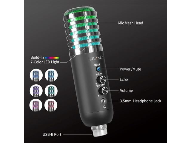 USB Condenser Microphone for PC PS4, PS5 Streaming Singing Podcast Studio, Computer Cardioid Gaming Mic Kit for Recording YouTube with Boom Arm...