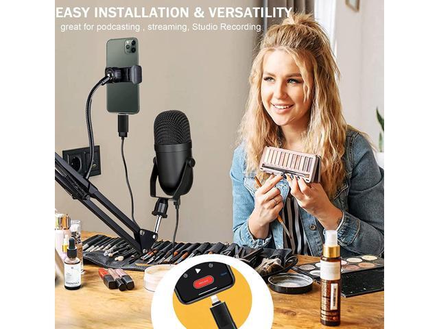 Podcast Microphone for Phone, Professional USB Microphone forTikTok/PC/Pad/PS4/i*O*S/Android,Computer Mic with Noise Cancelling,Asmr Microphone...