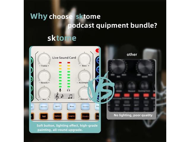 Podcast Equipment Bundle, BM-800 Podcast Microphone Bundle-Voice Changer with Mic Arm-Studio Condenser Microphone for Phone, PC, DJ, Perfect for...