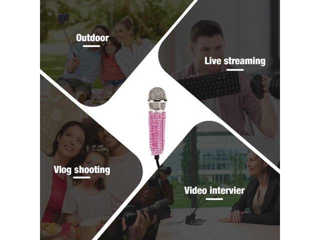 Mini Microphone,Portable Vocal Tiny Microphone, Asmr Microphone,Phone Microphone, Mini Karaoke Microphone for Voice Recording Chatting and Singing...