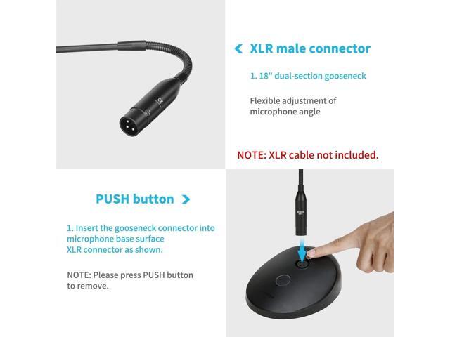 Desktop Gooseneck Condenser Microphone 18' Podium Microphones with Base LED Indicator XLR Mic for Meetings Video Conferences Streaming Lectures...