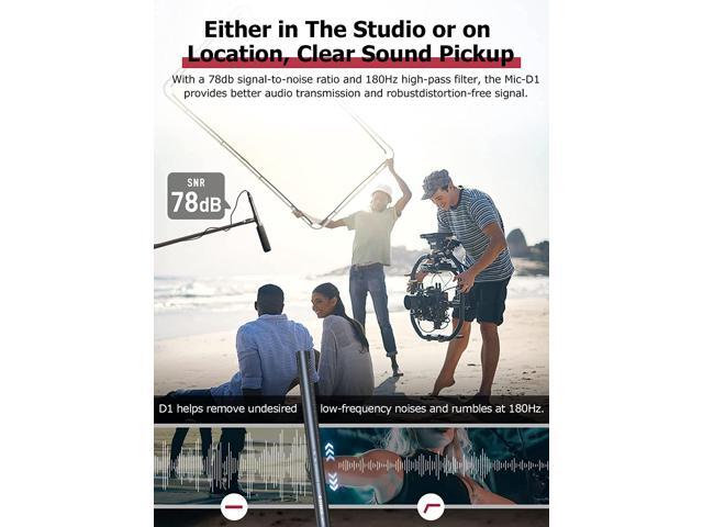 Condenser Shotgun Microphone, Mic D1 Video Camera XLR Shotgun Microphone for DSLR Camera Camcorder, Super Cardioid Directional Mic