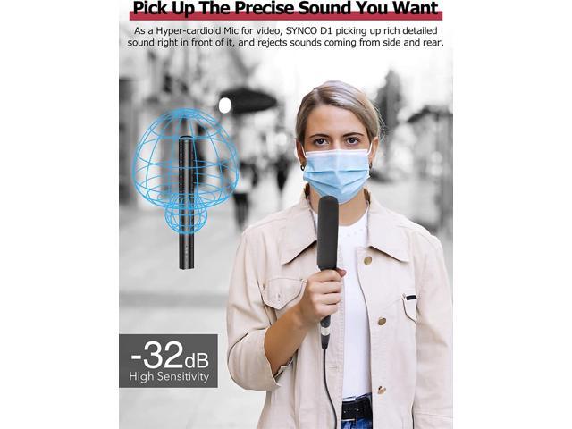 Condenser Shotgun Microphone, Mic D1 Video Camera XLR Shotgun Microphone for DSLR Camera Camcorder, Super Cardioid Directional Mic