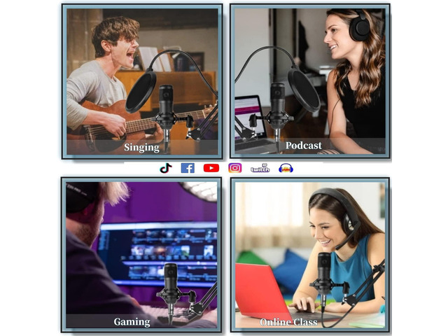 Podcast Equipment Bundle, BM800 Podcast Microphone, V8 Sound Card with Voice Changer - Studio Condenser Microphone, Perfect for Recording,...