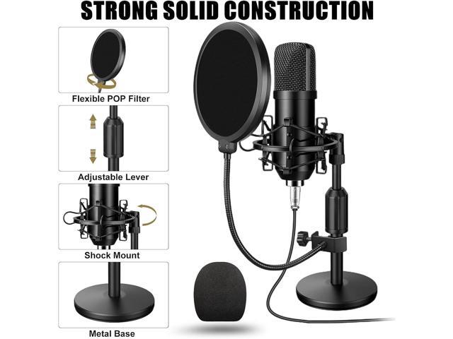 Podcast Equipment Bundle, 48V Condenser Microphone Bundle with M300 Voice Changer, Podcast Microphone Recording Studio Package for Podcasting Live...