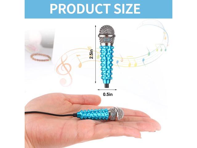 4Pcs Mini Microphone Tiny Microphone Mini Mic for Recording Voice and Singing on iPhone, Android Smartphones or Tablet, Portable Mini Karaoke...
