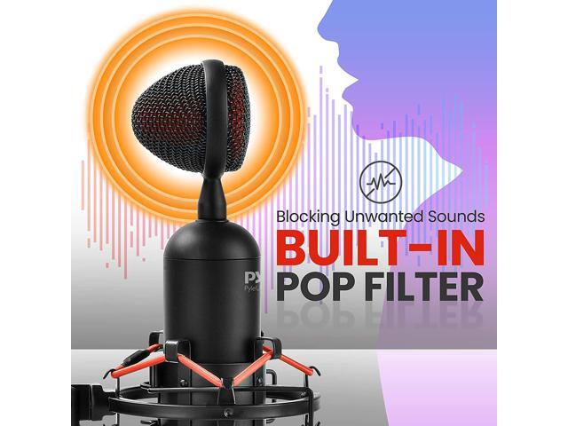 Professional USB Cardioid Condenser Microphone - Audio Mic w/USB Cable, Built-in Pop Filter, Adjustable Desktop Stand - for Gaming PS4, Streaming,...