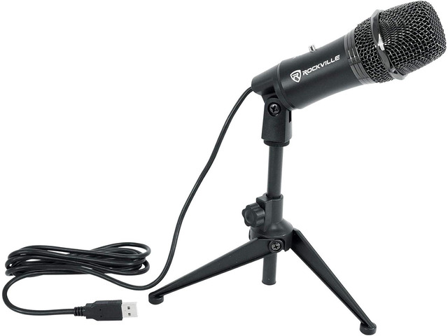 Rockville Z-Stream USB Condenser Microphone, 14mm Cartridge, Plug-and-Play, Omnidirectional, Noise Filter, Adjustable Sensitivity, for Podcasting,...
