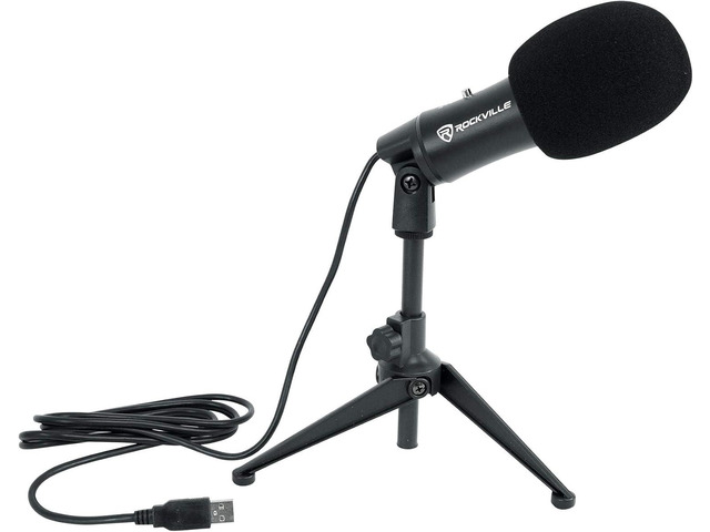 Rockville Z-Stream USB Condenser Microphone, 14mm Cartridge, Plug-and-Play, Omnidirectional, Noise Filter, Adjustable Sensitivity, for Podcasting,...