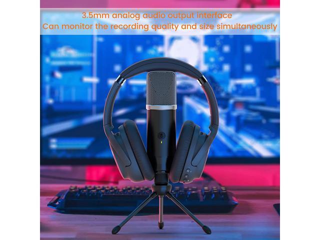 Lavales Condenser Microphone USB Microphone with Tripod for Streaming, Podcast Vocal Recording Gaming Conference Computer Microphone (Silver)
