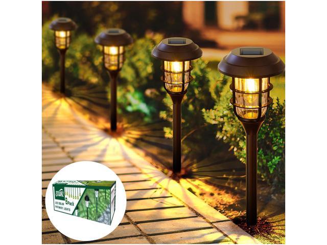 SOWAZ 8-Pack Black Solar Integrated LED Outdoor Path Light (4000 K)