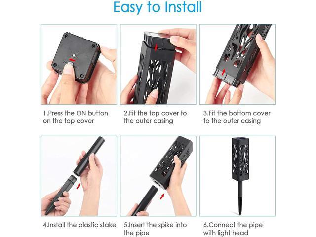 SOWAZ 12-Pack Black Solar LED Outdoor Leaves Design Path Light (4000 K)