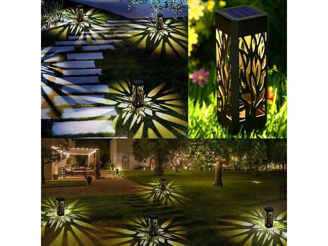 SOWAZ 12-Pack Black Solar LED Outdoor Leaves Design Path Light (4000 K)