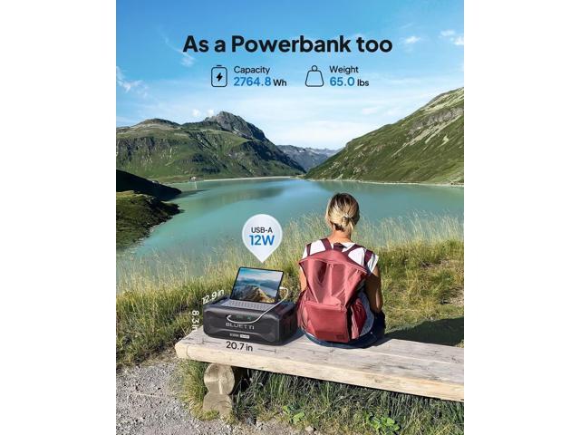 Bluetti Solar Expansion Battery B300K, 2764.8Wh LiFePO4 for AC200L AC300 AC500 AC200MAX, Home, Emergency, Road Trip