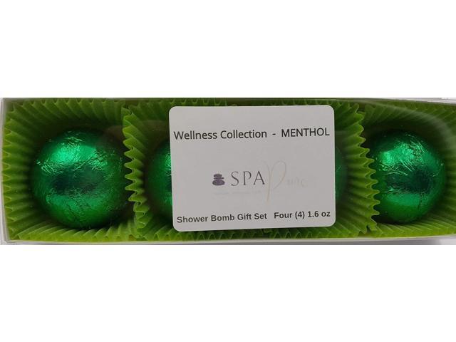 Spa Pure Shower Steamers: Wellness Collection Eucalyptus Menthol Aromatherapy Shower Steamers Handmade in USA with Essential Oils (4 Pack)