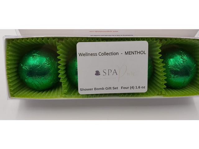 Spa Pure Shower Steamers: Wellness Collection Eucalyptus Menthol Aromatherapy Shower Steamers Handmade in USA with Essential Oils (4 Pack)