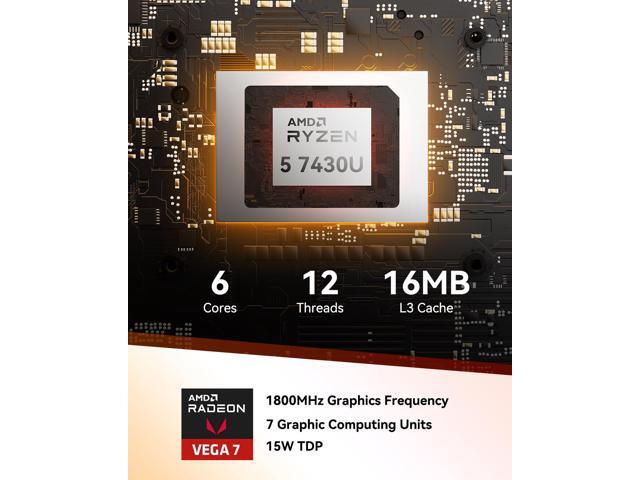 GEEKOM A5 Mini PC with AMD Ryzen 5 7430U, 3-Year Coverage, 16GB RAM(Upgradable, Not LPDDR)&512GB M.2 NVMe SSD, Windows 11 Pro Desktop Computer...