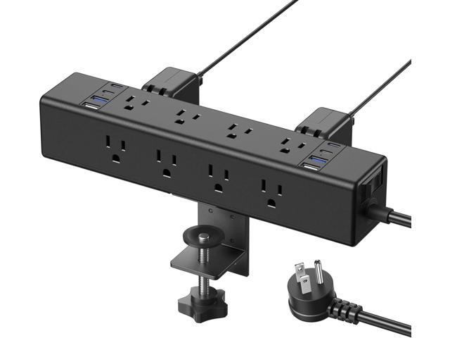 CCCEI Desk Outlet Station 20W USB C Port. 12 Outlet Desktop Clamp Power Strip Surge Protector 4800J with Switch. Nightstand Office Standing Desk...