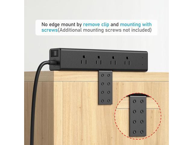 CCCEI Desk Outlet Station 45W USB C Port. 12 Outlet Desktop Clamp Power Strip Surge Protector 4800J with Switch. Nightstand Office Standing Desk...