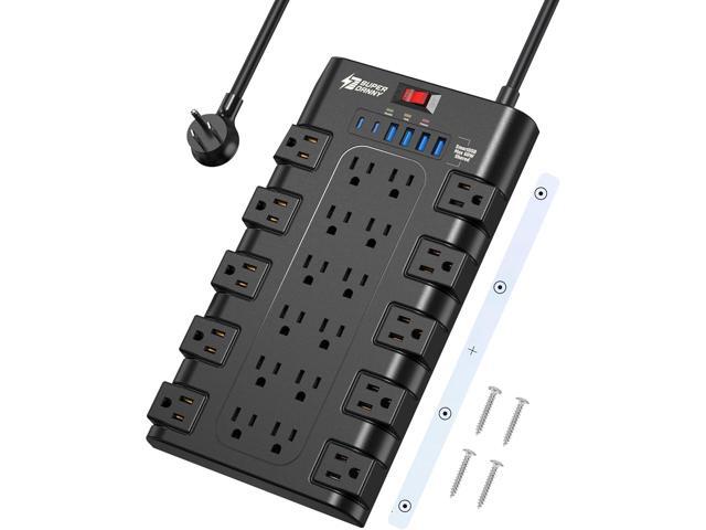 Surge Protector Power Strip, SUPERDANNY Charging Station 22 Outlets with 45W Type-C Fast Charging USB Ports, 4 USB-A, 2 USB-C, 2100J, 15A/1875W,...