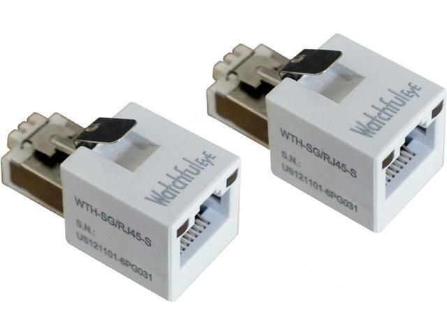 WTH-SG/RJ45-S x2pcs Direct in Line Plug-in Ethernet Surge Protector