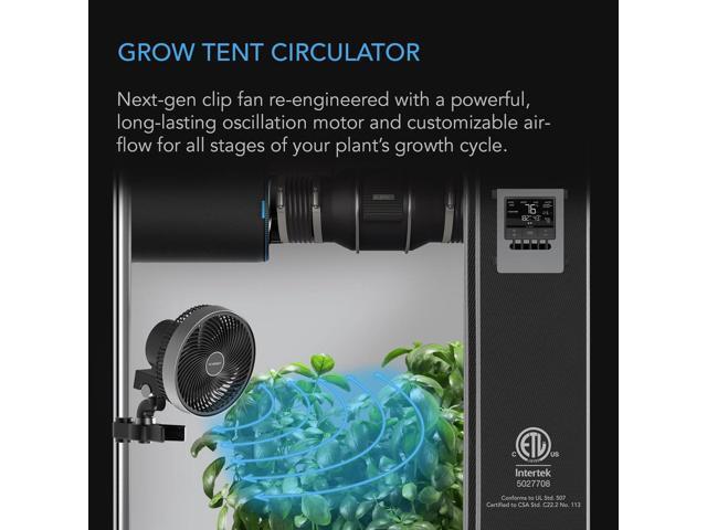 AC Infinity CLOUDRAY S6, Gen 2 Grow Tent Clip Fan 6 with Redesigned Long-Life EC Motor, Custom 10 Dynamic Wind Speeds and 10-Level Oscillation,...