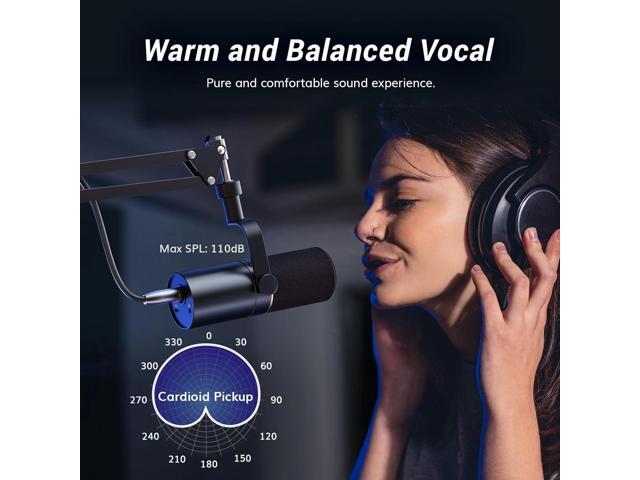 TONOR Dynamic Microphone, XLR/USB Microphone for Podcast, Recording, Streaming, Gaming, XLR Cardioid Studio Mic with Quick Mute, 3.5mm Headphone...
