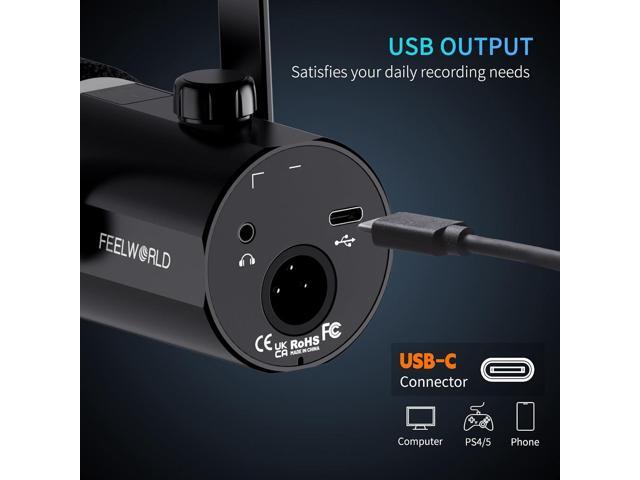 FEELWORLD PM1 XLR USB Dynamic Microphone with Boom Arm Stand Gifts for Podcast Recording PC Computer Gaming Live Streaming Vocal Voice-Over, Studio...