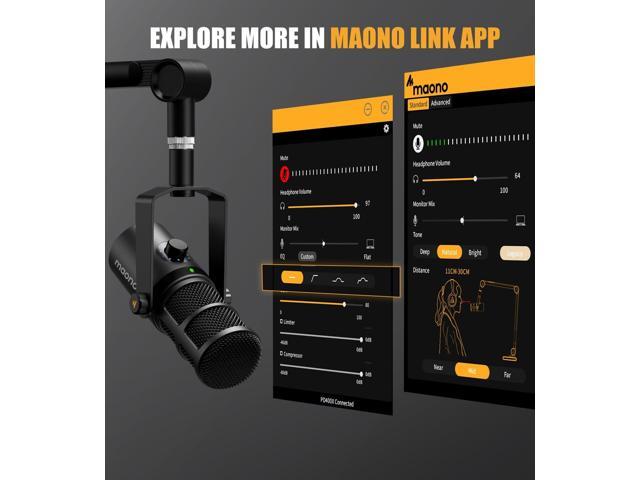 MAONO Dynamic Microphone, USB/XLR Podcast PC Microphone with Software, EQ,Tap-to-Mute, Headphone Jack, Gain Knob & Volume Control, Studio Mic for...