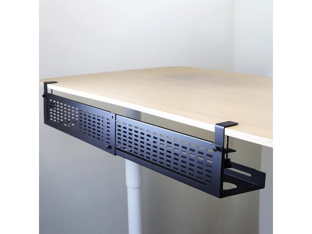 AEONS Under Desk Cable Management Tray Kit - Horizontal Adjustable up to 41 Removable C Clamp Mount Reversible Computer Cord Raceway and Modesty...