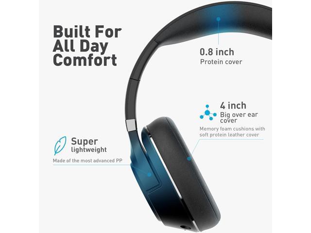 H300 Wireless Headphones Bluetooth with Microphone, Over Ear Headsets with USB Dongle & Mute, Environmental Noise Cancelling Retractable Mic for...