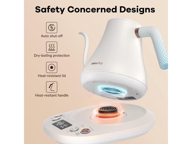 Mecity Electric Gooseneck Kettle With Keep Warm Function & LCD Display Automatic Shut Off Coffee Kettle Temperature Control Pour Over Kettle 1200...
