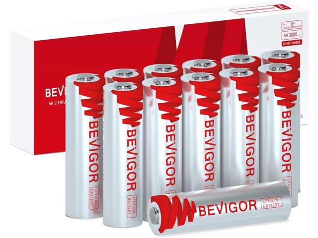BEVIGOR Lithium Batteries AA 12Pack, 3000mAh 1.5V Double A Lithium Battery, Longer Lasting AA Batterie for Blink Smart Lock Deadbolt, Security...