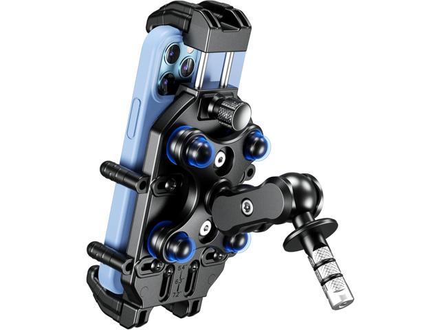 BRCOVAN Motorcycle Fork Stem Phone Mount with Vibration Dampener & High-Speed Secure Lock, Anti-Theft Motorcycle Cellphone Holder for 5.4''-7.2''...