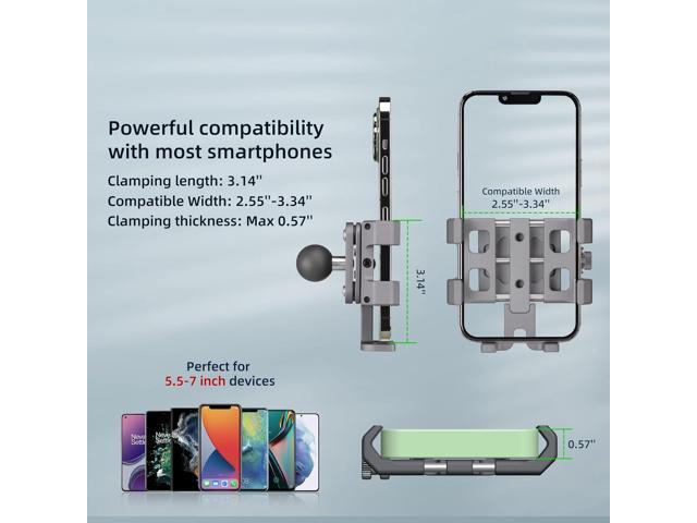 FANAUE CPC-09SA Anti-Vibration Motorcycle Phone Mount with 1 Inch Ball Head for RAM Mounts B Size Double Socket Arm and Bike Phone Holder, Aluminum...