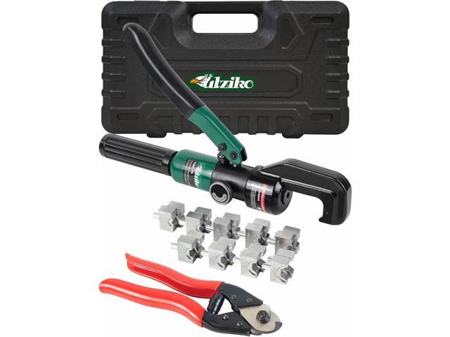 Hydraulic Crimper Tool for 1/8' 3/16' Stainless Steel Cable Railing Kit Hardware System Fittings, with Cable Cutter